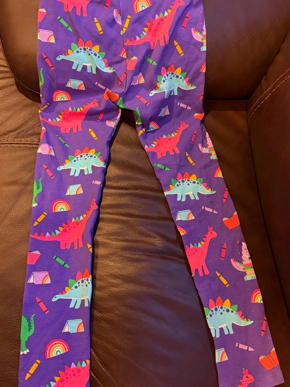 Gymboree Purple Dinosaur & Rainbow Print Leggings